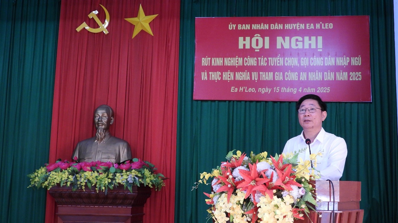 Huyện Ea H’Leo: Hội nghị rút kinh nghiệm công tác tuyển quân năm 2025